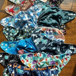 Alva Baby Reusable Cloth Diapers Adjustable 12 total Boys